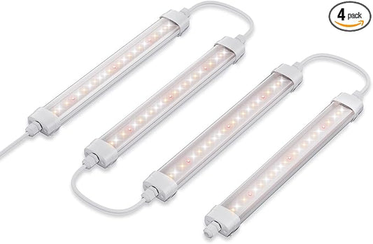 Spider Farmer Glow30 LED Grow Lights Kits, Sunlike Full Spectrum Integrated Plant Waterproof Growing Lamp Supplemental Bars for Grow Tent Indoor Greenhouse Plant Seedling Veg Flower, 4-Pack