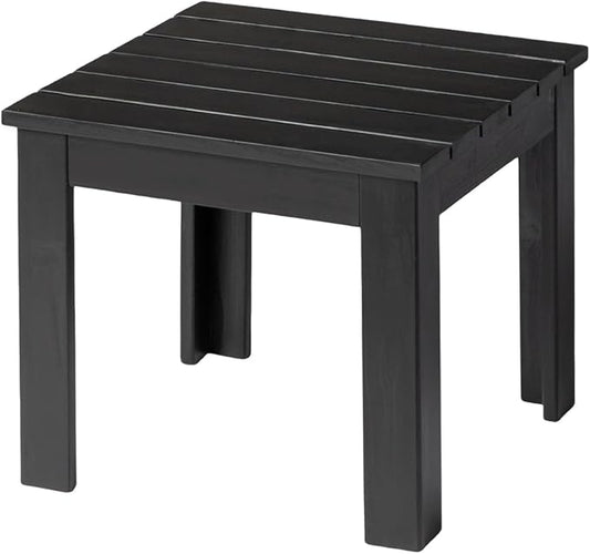VINGLI Outdoor Adirondack Side Table, 18" Square Thick Wooden Coffee Table, Patio Side Table Conversation End Table for Patio Backyard, Garden, Poolside and Balcony (Black)
