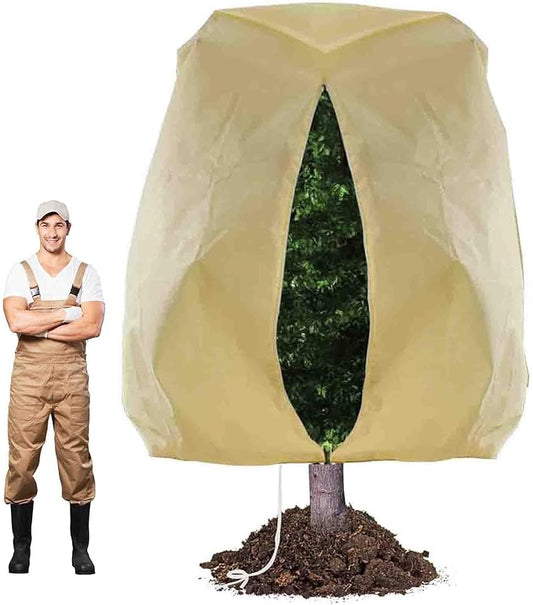 TCBWFY 95x80 Inch Huge Plant Covers Freeze Protection Frost Cloth for Outdoor Plants,2.82oz/yd² Thickened Winter Tree Covers with Zipper Drawstring,Frost Blanket from Wind,Pest and Animal
