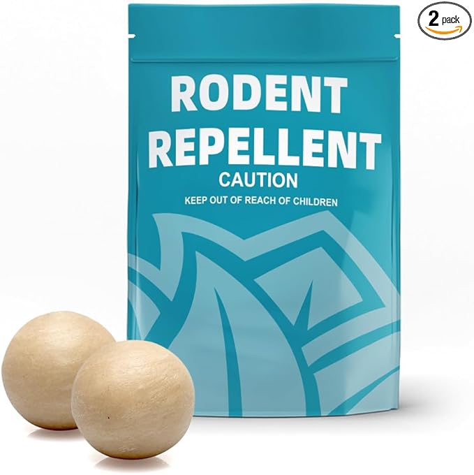 Rodent Repellent, Mouse Repellent, Mice Repellent Indoor, Rat Repellent, Mouse Deterrent for Car, Peppermint Balls for Mice, Keep Mice Out of Garage-2Pcs