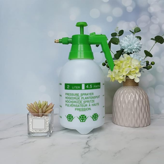 1 Pcs Garden Pump Sprayer, 0.5Gallon/68oz Hand-held Lawn Pressure Spray Bottle with Adjustable Nozzle (FKM Gasket Update)