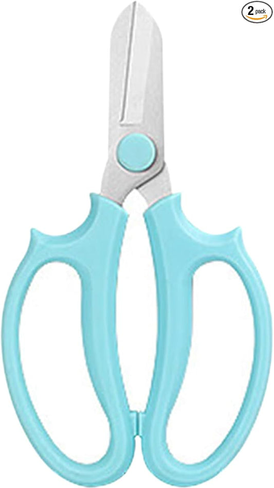 Flower Scissors - Stainless Steel Floral Scissors, Florist Cutters for Stems, Garden Plant Shears for Fresh Flowers (Blue, Pink) (1 PC Blue)