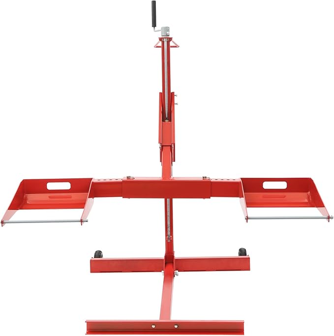 Lawn Mower Lift, 750Lbs Lawn Mower Lift Carbon Steel Lift Jack Lawnmower Lift Tool Adjustable Lawnmower Lifts w/Wheel for Garden Tractors All-Terrain Maintenance and Repair(750LBS)
