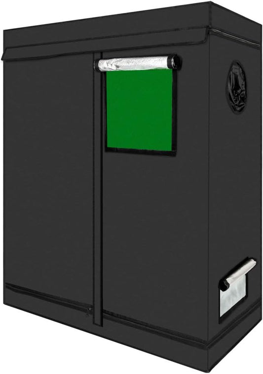 Outvita 4x2 Grow Tent, 48"x24"x60" High Reflective Mylar Hydroponic Plant Growing Room with Removable Floor Tray & Observation Window for Indoor Plant Flower Herb