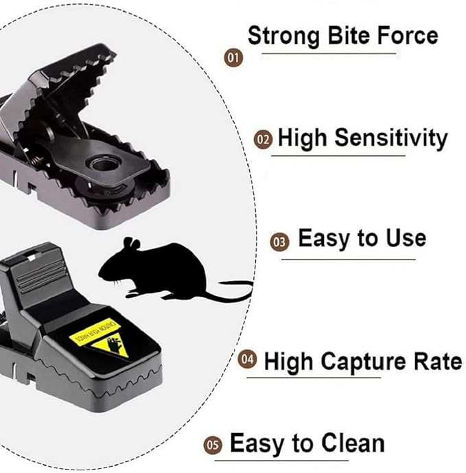 Feeke Mouse Traps, Mice Traps for House, Small Mice Trap Indoor Quick Effective Sanitary Safe Mousetrap Catcher for Family and Pet - 6 Pack, (M01-6Pack)