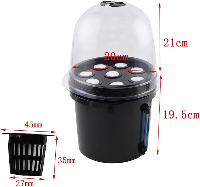 Hydroponics Seedling Cloning System Kit Fog Seedling Box 8 Holes 5L Soilless Hydroponic Equipment Seedling Cultivation, Aeroponic Propagation Kit Hydroponics Planting Growing Kit