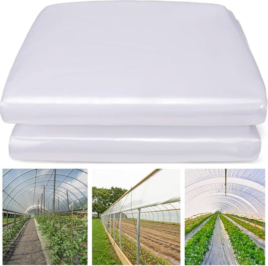 Farm Plastic Supply - Clear Greenhouse Plastic Sheeting - 6 mil - 4 Year UV Resistant Polyethylene Greenhouse Film, Replacement Cover, Hoop House Green House Cover for Gardening, Farming (12' x 40')