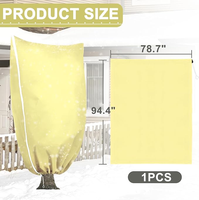 DQS Plant Covers Freeze Protection, 78.7" x94.4" Winter Frost Protection Blankets Frost Cloth,Suitable for Outdoor Winter Frost, Cold Weather, shrubs, Trees, Jackets, and coverings