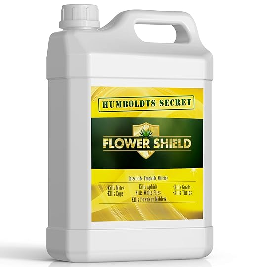 Humboldts Secret Flower Shield | Insecticide, Pesticide, Miticide, Fungicide | Bug Spray for Plants | Spider Mite & Powdery Mildew Control | Indoor & Outdoor | Houseplant & Garden | 128 Ounce
