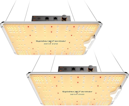 Spider Farmer SF1000-2Pack, Samsung LM301H EVO Led Grow Light, Full Spectrum Plant Light, Dimmable & High Efficiency & Deeper Penetration Lamps for Seed Starting Vegetables Bloom in 2x4 Grow Tent