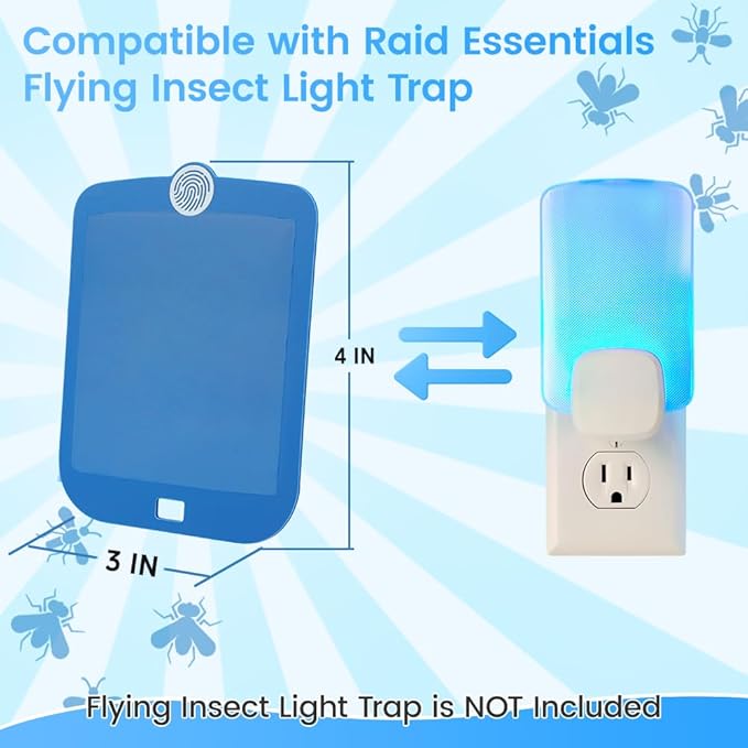 15 Pack Refill Cartridges Compatible with Raid Essentials Flying Insect Light Trap, Extra Sticky Refill Cartridges for Flying Insect Light Trap for Effective Pest Control, Odorless and Pet Safe