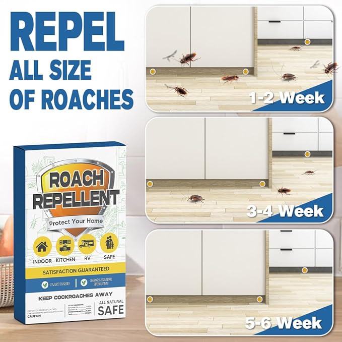 Roach Repellent, Cockroach Repellent Indoor Home, Roaches Deterrent, Keep Roaches Away, Pet Safe Roach Repeller Outdoor, Get Rid of Roaches-16P