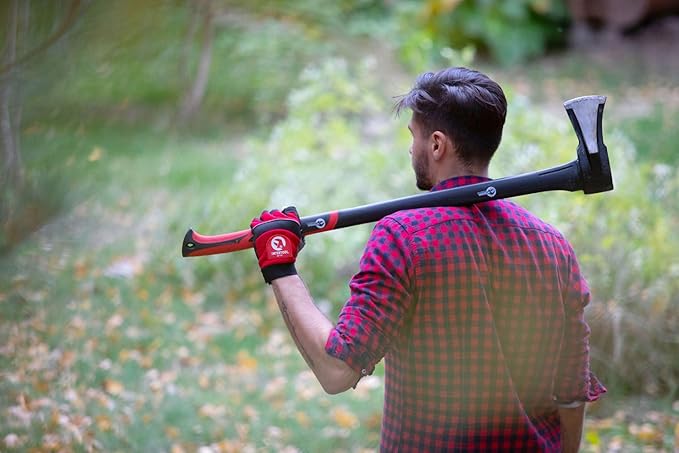 INTERTOOL Chopping Hatchet and Splitting Maul Set - 15-inch Small Camping Axe and 36-inch Heavy Duty Maul - Shock Absorbing Fiberglass Anti-Slip Handle HT-0262-0275