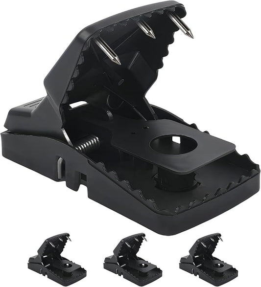 Unstoppable Rat Traps for Indoors and Outdoors, Large Strong Mouse Traps with Double The Power to Tackle Tougher Mice and Rats, Simple, Sturdy and Reusable, 4 Pack