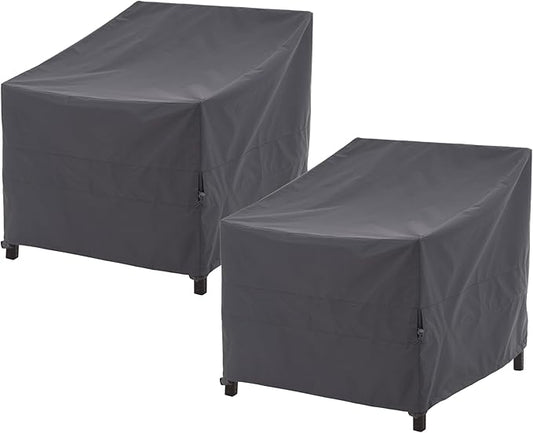 Patio Chair Cover, Outdoor Lounge Cover, Heavy Duty, Waterproof Lawn Patio Chair Covers, 33W x 35D x 36H, Grey, 2-Pack