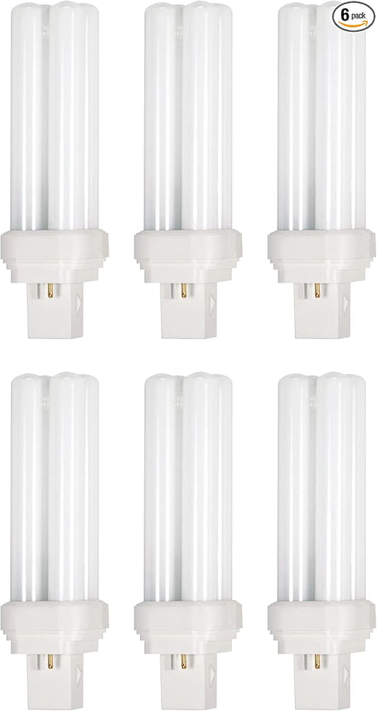Satco S6022/06 T5 Quad Tube 2-Pin Compact Fluorescent Light Bulb for Magnetic Ballasts, 28 Watts, White, 6 Pack