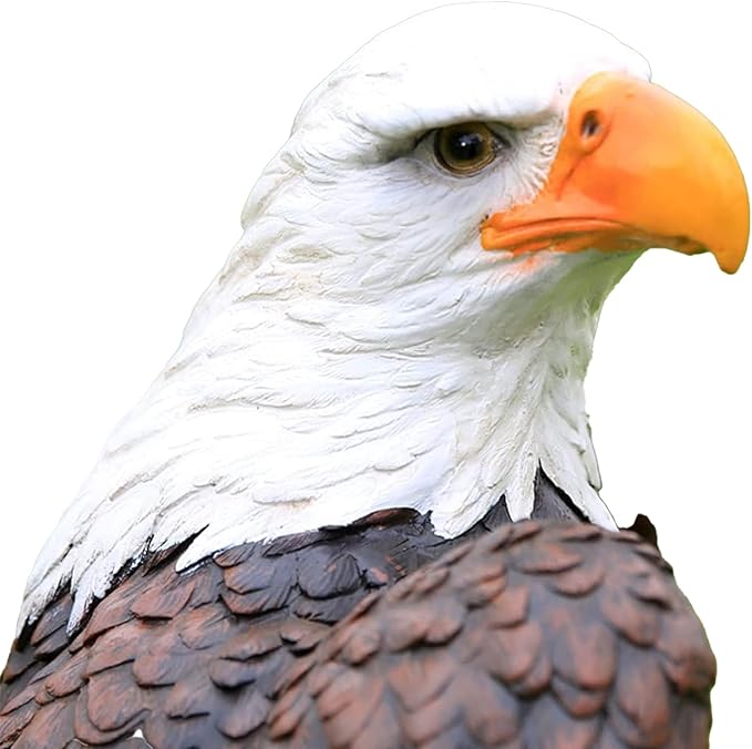 American Eagle Statue Bald Eagle - Large Hand-Painted Resin Garden Sculptures & Statues Outdoor Bird Figurines, Majestic American Freedom 4th of July, Decor for Indoor, Patio, Office, 24½"