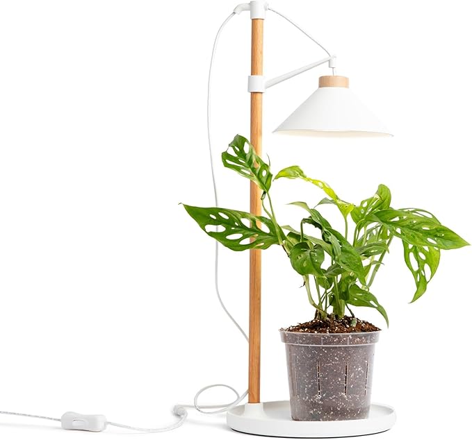 rePotme Lumina Glow - Grow Light for Indoor Plants - Full Spectrum LED Plant Light, White Accents, No Tools Required, White Grow Lamp