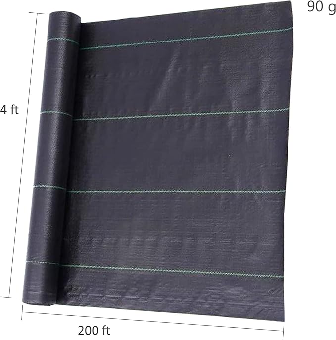 Weed Barrier Fabric Planting Cover - 4 x 200 FT Heavy Duty Landscape Fabric Ground Cover Block for Outdoor Planting
