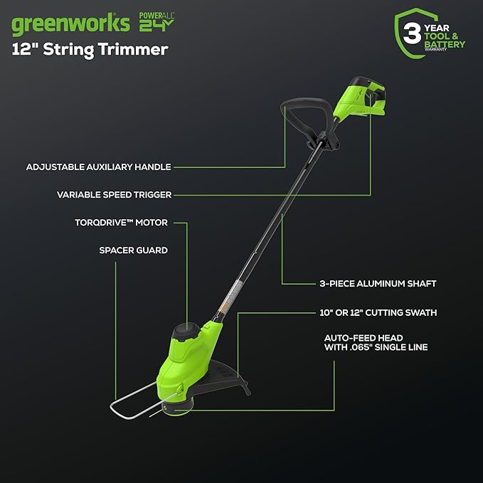 Greenworks 48V (2x24V) Lawn Mower Combo Kit with 20" Steel Deck, 12" String Trimmer, 320 CFM Blower, 10" Fan (500 CFM) – All-in-One Cordless Combo: Ideal for Home Yard Work & Indoor Cleaning