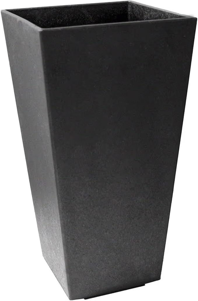 Tierra Verde 2-Pack Indoor & Outdoor Self-Watering Square Planters, Medium, Sonata, Black - Planter Containers for Plants and Flowers - Gardening and Landscaping Accessories