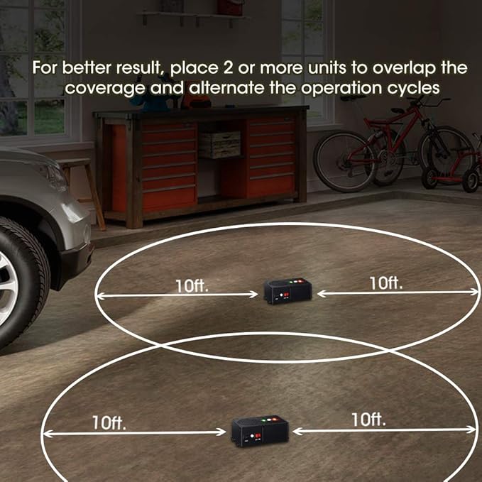 Rodent Repellent for Cars Battery Operated Ultrasonic Mice and Rat Deterrent with LED Flashlights, Wireless Under Hood Animal Repeller Pest Control Device for RV, Truck, and Vehicle Engine Protection