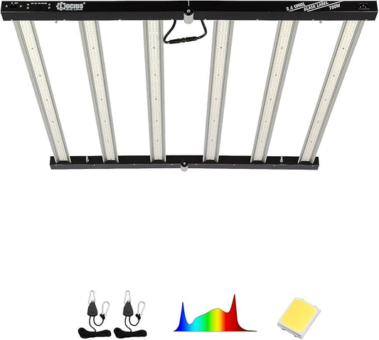 Lucius 720W LED Grow Light with LM281B Diodes, Full Spectrum Grow Lamp for Indoor Plants, 1872μmol/s, 2.6μmol/J, 5x5ft Coverage, Dimmable 0–100%, 120/240/277V, Ideal for Hydroponics, Greenhouse