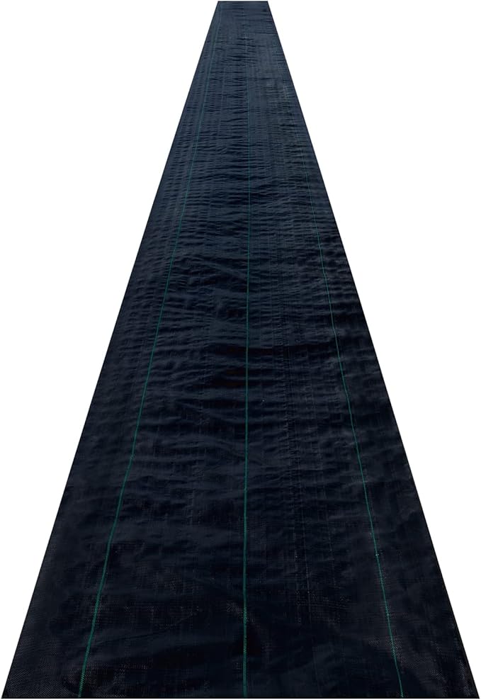 Happybuy 6FTx300FT Premium Weed Barrier Landscape Fabric Heavy Duty 3OZ, Woven Weed Control Fabric, Good Permeability for Weed Block Gardening Mat, Driveway Fabric, Landscaping Fabric, Ground Cover