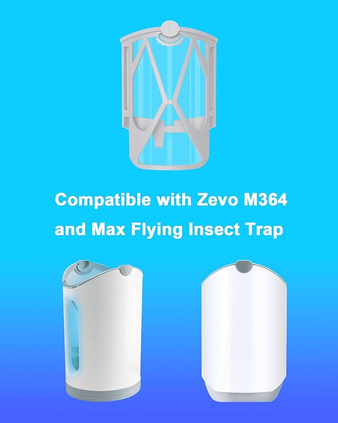 16 Pcs Refill Cartridges Compatible with Zevo M364 and Max Flying Insect Trap Vevo Bug Killer Plug-in Indoor Light Starter Kit Device