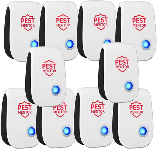 Ultrasonic Pest Control Repeller 10 Packs, Electronic Pest Repellent Mouse Repellent, Indoor Pest Control for Roach Rodent Mouse Bugs Mosquito Mice Spider Ant Fleas Insects Cockroach