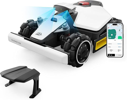 LUBA mini AWD 800 Robot Lawn Mower with Garage, Mowing 0.2 Acre, All-Wheel-Drive for 80% Slope, UltraSense AI Vision+RTK Auto-Mapping, Cutting Height 0.8"-2.6"
