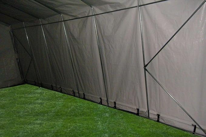 DELTA 24'x13' Carport - Heavy Duty Waterproof Outdoor Garage Shelter with PE Top Cover for Car, Truck, Boat - Grey