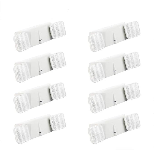 SPECTSUN 8 Pack LED Exit Emergency Light Combo with Battery Backup-US Standard Commercial Corded Emergency Exit Sign Lights for Home Power Failure,UL 924 Certified,Emergency Flash Lights
