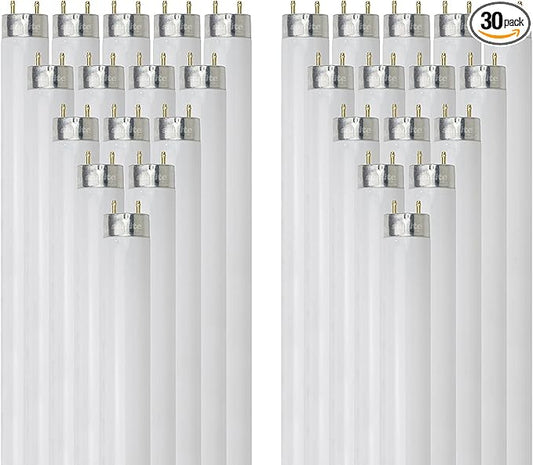 Sunlite F32T8/SP835 T8 Linear Fluorescent Lamp, 32 Watts, 3050 Lumens, 3500K Neutral White, Medium G13 Bi Pin Base, High Performance Straight Tube, 30 Pack
