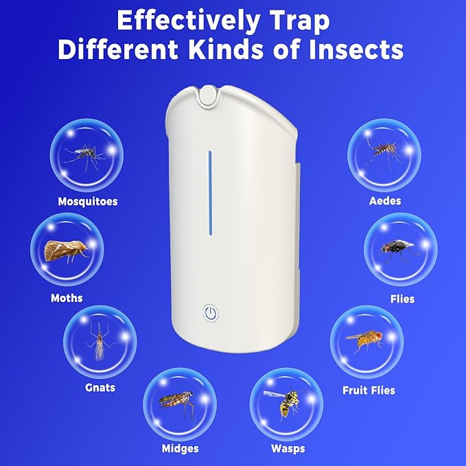 Flying Insect Trap, ZerGard Indoor Plug in Bug Catcher with UV Light (2 Devices+10 Refills) Captures Mosquito Gnat Moth Fruit Flies for Kitchen, Living Room, Bedroom, ZM002