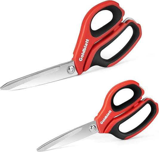 Goldblatt 2PS Scissors Heavy Duty, Multipurpose Shop Scissors with Stainless Steel Blade and Comfortable Handle, Easy Cutting Cardboard, Wires, Leather, Fabric