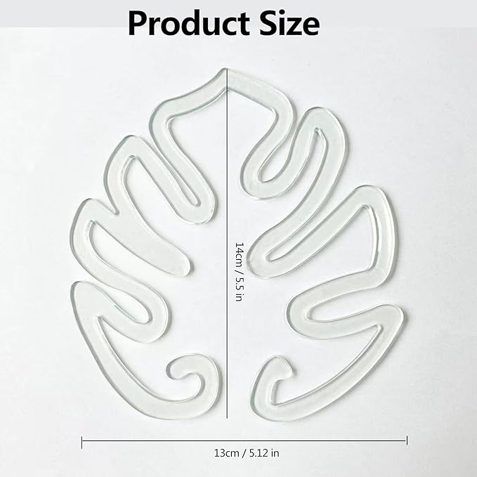 2PCS Plant Stem Support , Acrylic Monstera Stabilizer Grapple Holder Unique Design for Climbing Plants, Turtle Shell Bamboo Clamp Set, Ideal Plant Support for Thriving Growth Indoor Outdoor Plants