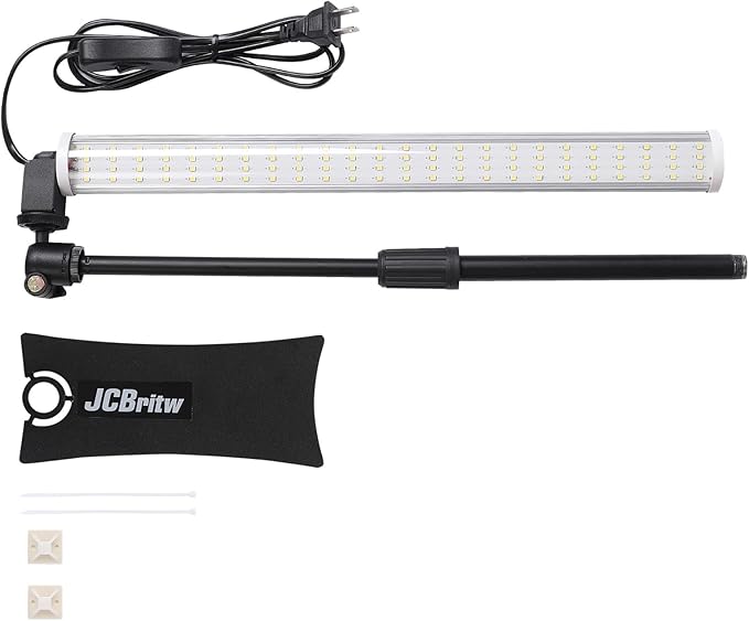 JCBritw Standing LED Grow Light，Adjustable T12 Bar Plant Light, White 6500K Full Spectrum Plant Grow Lamp on Stand for Indoor Plants Seed Starting, Seedlings, Veg, Flower