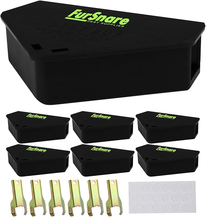 Mouse Bait Station for Outdoor & Indoor with Keys - Mice Traps for House Indoor Kill - Mouse Poisoning Bait Box for Home, Pest Control - Reusable, Safe for Kids & Pets (6 Pack Rodent Traps)