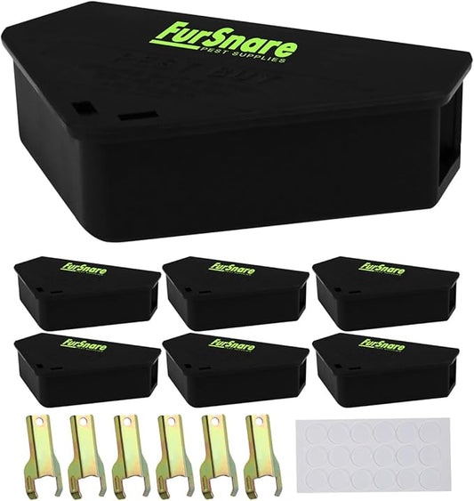 Mouse Bait Station for Outdoor & Indoor with Keys - Mice Traps for House Indoor Kill - Mouse Poisoning Bait Box for Home, Pest Control - Reusable, Safe for Kids & Pets (6 Pack Rodent Traps)