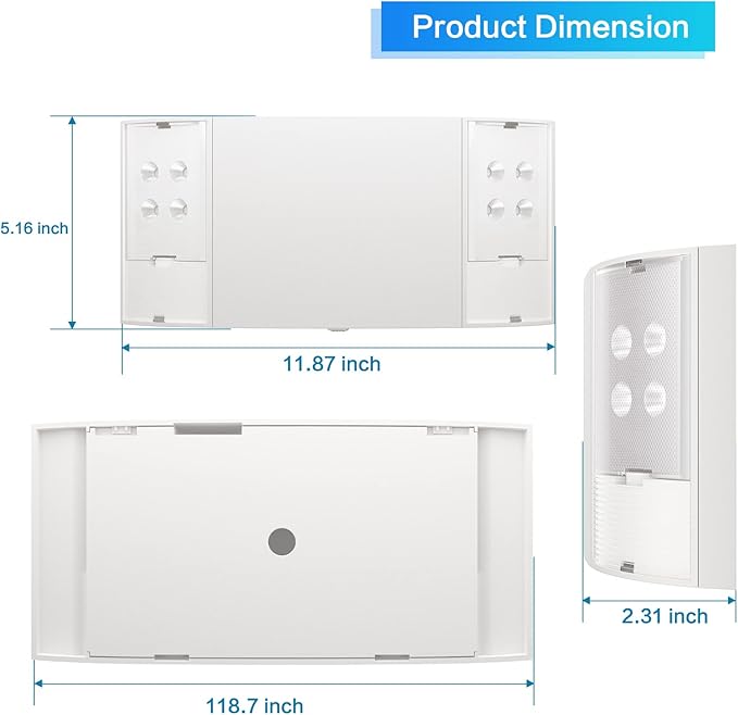 1 Pack LED Emergency Lighting with Battery Backup - Two Square Heads White Commercial Emergency Lights -UL Listed-AC 120/277V-Hardwired Emergency Exit Light Fixtures for Business.