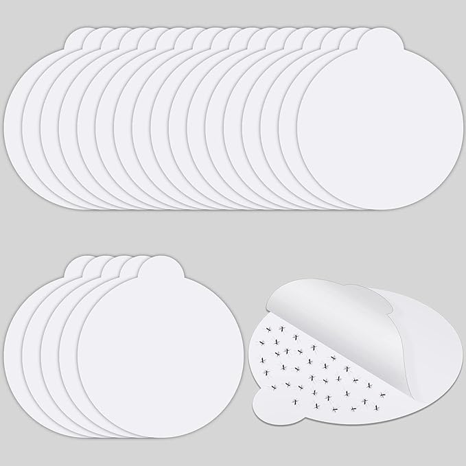 48 Pcs Round Insect Trap Refillable Glue Boards Sticky Fruit Fly Trap Mosquito Fly Killer for Mosquitoes Fruit Flies Gnats Moths Fits Most Models Indoor Outdoor Lamp (4.13 Inch)