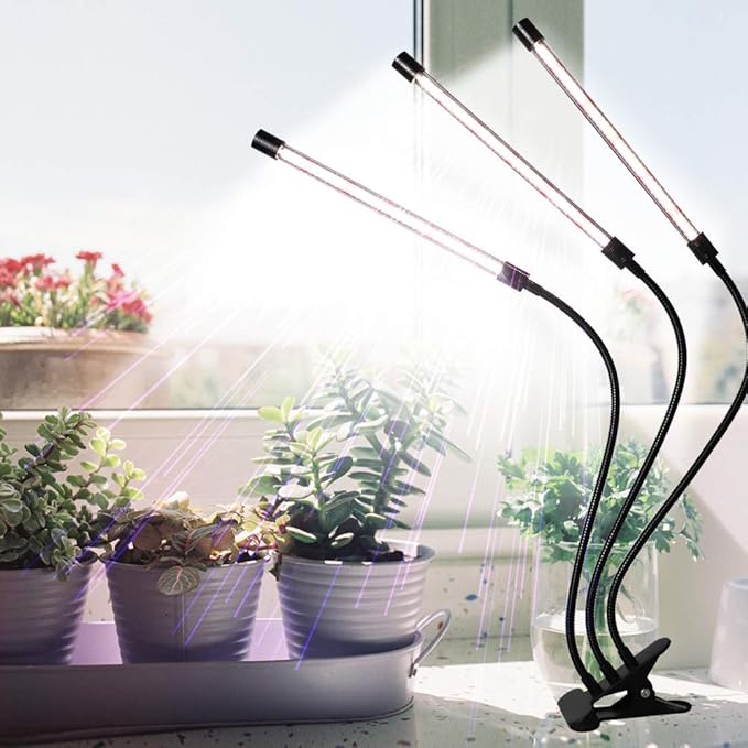GHodec Grow Light for Indoor Plants,6000K 126LED Clip Plant Lights with Flexible Gooseneck & Timer Setting 4/8/12H,5 Dimmable Levels