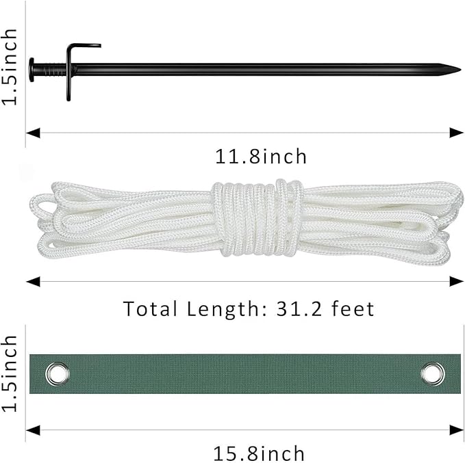 Heavy Duty Steel Tree Stake Kits Tree Stakes and Supports for Leaning Trees Tree Staking and Support Kits for Young Tree Against Bad Weather (2, 12 in)