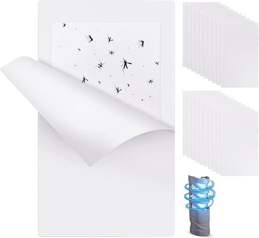 Qualirey 20 Pack Replacement Fly Glue Boards, Compatible with Gardner FlyWeb Fly Classic and Plus Light Trap, Sticky Cards Fly Traps for Indoors, Trap Fruit Flies, Mosquitoes, Gnats