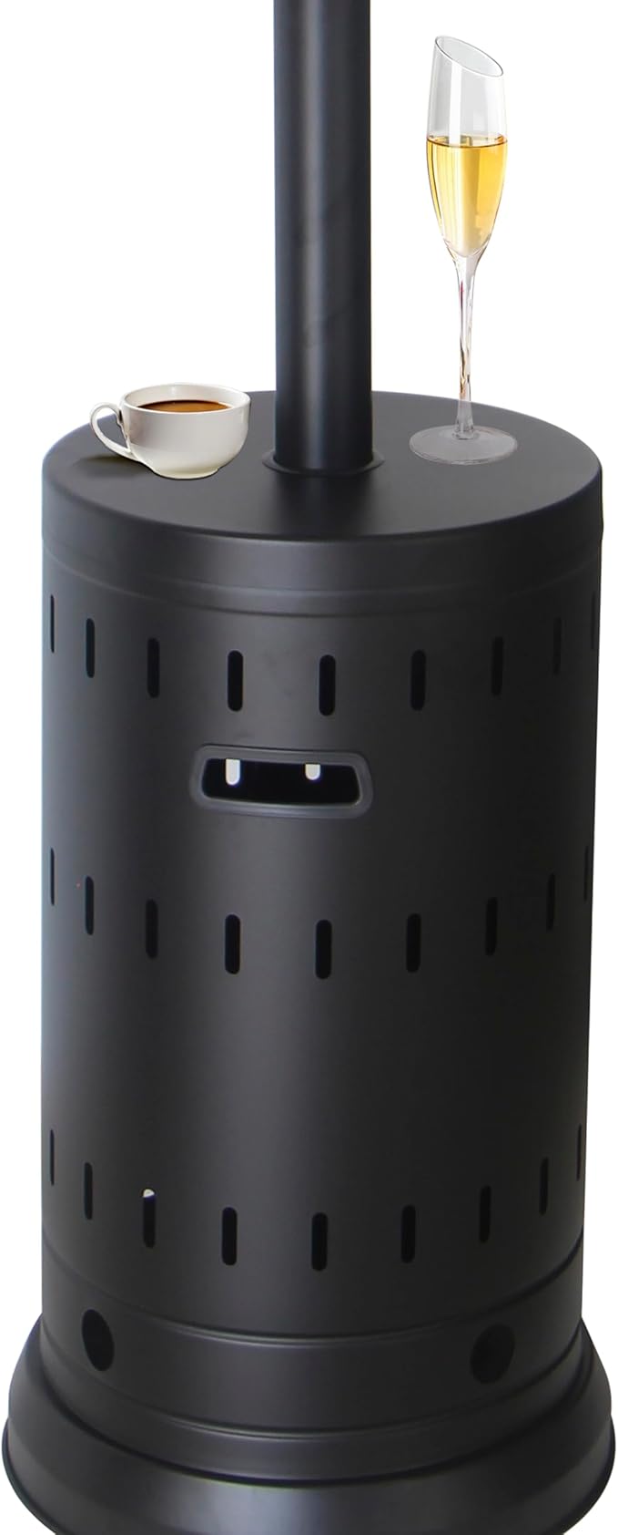 Outdoor Natural Gas Patio Heater, 45,000 BTU, XL-Series, Propane Heater, Anti-Tilt Safety Shut-Off, Portable Heater, Includes Drink Table & Wheels, Residential & Commercial Matte Mocha 89" Tall