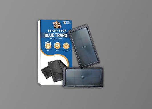 Glue Traps Indoor for Home, 12 Pack, Bulk Glue Traps for Rats, Mice, Snakes and Lizards, Pre-Baited, Non-Toxic, Adhesive Plastic Trays, Insect, & Spider, Pet Safe Pest Control