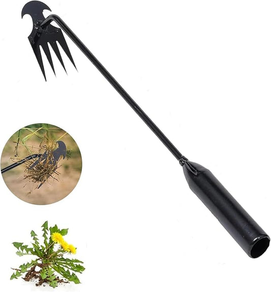 Weed Pulling Tool Garden Uprooting Weeding Tool, Weed Puller Tool, 2025 New Portable Garden Weeding Tool, 15.7in Weeder Tool, 4 Teeth Weeding Artifact Uprooting Weeding Tool Black