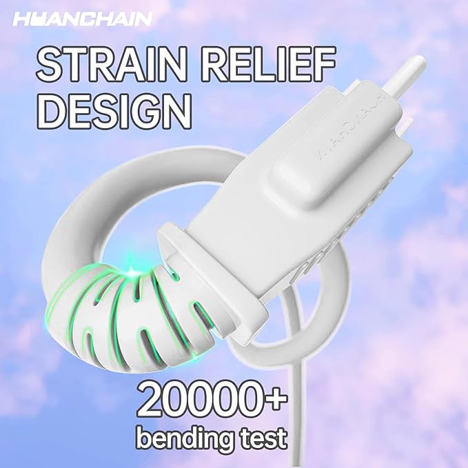 HUANCHAIN Indoor Outdoor White Extension Cord 8 ft Waterproof, 16/3 Gauge Flexible Cold-Resistant Appliance Extension Cord Outside, 13A 1625W 16AWG SJTW, 3 Prong Heavy Duty Electric Cable, ETL