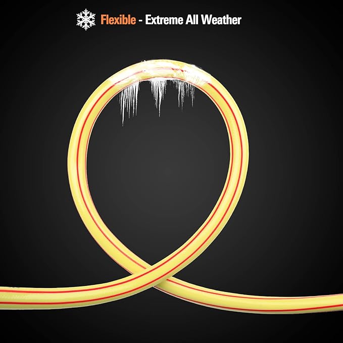 Solution4Patio Short Leader Yellow Garden Hose 3/4 in. x 10 ft. -Heavy Duty Durable Flexible Lightweight Water Pipe for Yard & Commercial -Kink Free, No Leaking, Male/Female Brass & Aluminum Fittings